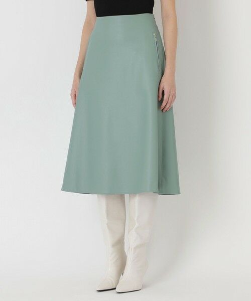 EPOCA / エポカ ロング・マキシ丈スカート | シンセティックレザー　セミフレアスカート | 詳細4