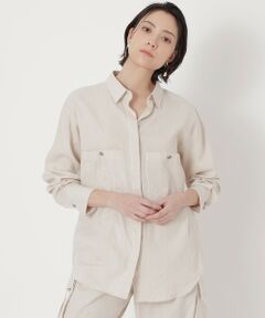 【LA MAGLIA IN CASA】リネンブレンドストレッチ　シャツジャケット《WEB＆EPOCA THE SHOP店舗限定》