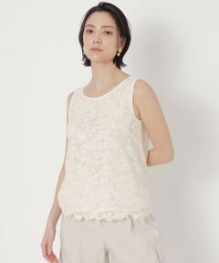 【LA MAGLIA IN CASA】コットンブレンドレース　ノースリーブブラウス《WEB＆一部店舗限定》