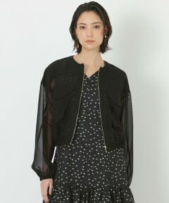 EPOCA / エポカ ノーカラージャケット | オーガンジー シアーブルゾン
