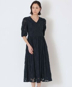 EPOCA / エポカ ロング・マキシ丈ワンピース | エンブロイダリーフラワーレース　フレアドレス