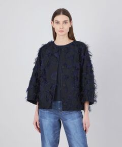 EPOCA / エポカ その他アウター | フィオーレフリンジジャカード ノーカラーコート