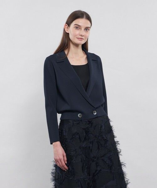 EPOCA / エポカ ノーカラージャケット | 【La maglia】 ショートニットジャケット | 詳細12