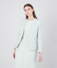 EPOCA / エポカ ノーカラージャケット | 【EPOCA DI BASE】 ウールシルクダブルクロス ノーカラージャケット 《WEB＆一部店舗限定》