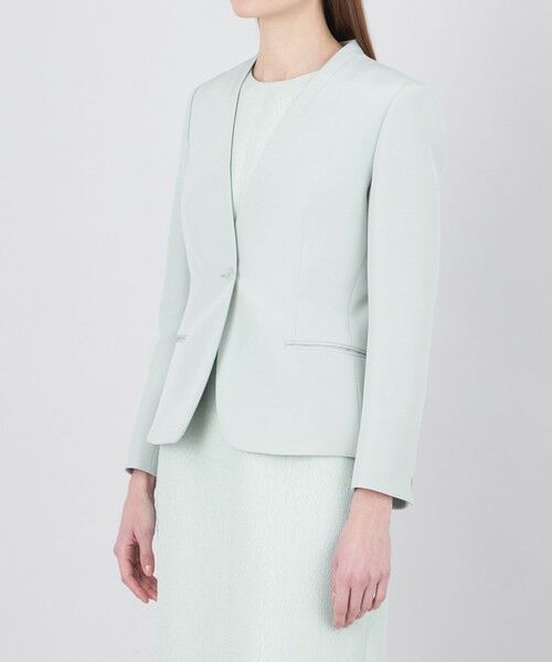 EPOCA / エポカ ノーカラージャケット | 【EPOCA DI BASE】 ウールシルクダブルクロス ノーカラージャケット 《WEB&一部店舗限定》 | 詳細4