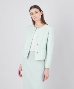 EPOCA / エポカ ノーカラージャケット | 【EPOCA DI BASE】 メタルラメジャカード ノーカラージャケット 《WEB＆一部店舗限定》