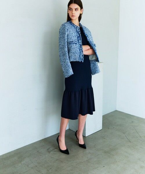 EPOCA / エポカ ロング・マキシ丈ワンピース | メタルライクヤーンニット ペプラムヘムドレス | 詳細1