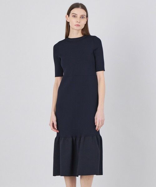 EPOCA / エポカ ロング・マキシ丈ワンピース | メタルライクヤーンニット ペプラムヘムドレス | 詳細10