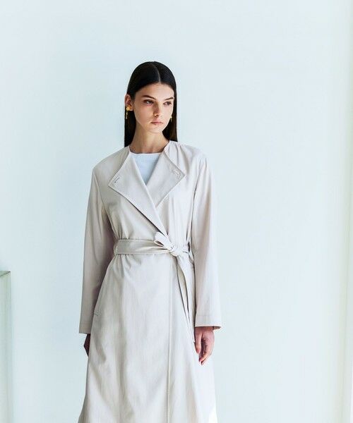 EPOCA / エポカ その他アウター | ハイツイストコットンラチネ ノーカラーラペルコート | 詳細1