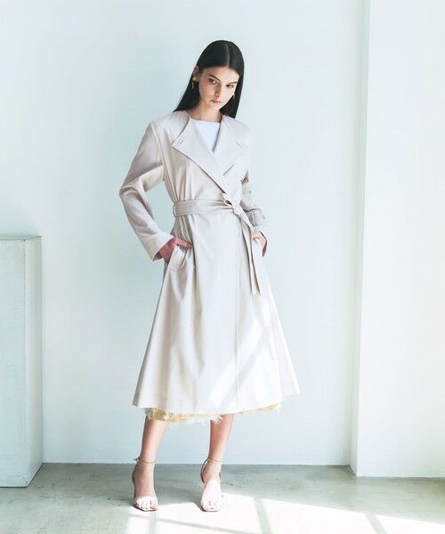 EPOCA / エポカ その他アウター | ハイツイストコットンラチネ ノーカラーラペルコート | 詳細2