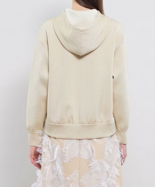 EPOCA / エポカ ノーカラージャケット | メタルライクヤーンニット ジップアップフーディー | 詳細5