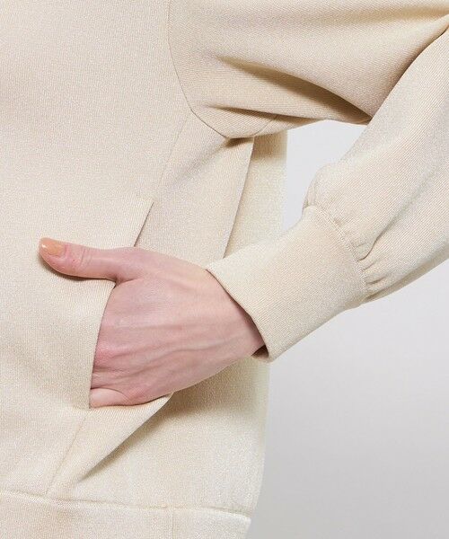 EPOCA / エポカ ノーカラージャケット | メタルライクヤーンニット ジップアップフーディー | 詳細8