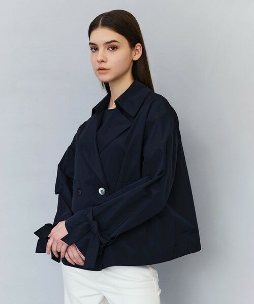 EPOCA / エポカ ノーカラージャケット | ライトメモリータフタ ショートトレンチコート | 詳細1