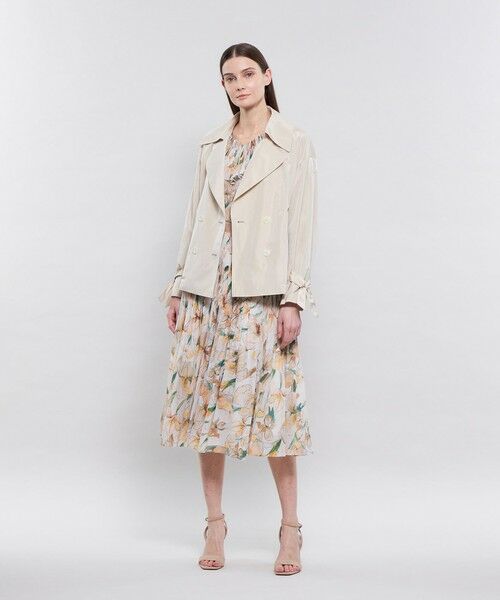 EPOCA / エポカ ノーカラージャケット | ライトメモリータフタ ショートトレンチコート | 詳細7