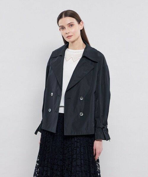 EPOCA / エポカ ノーカラージャケット | ライトメモリータフタ ショートトレンチコート | 詳細15