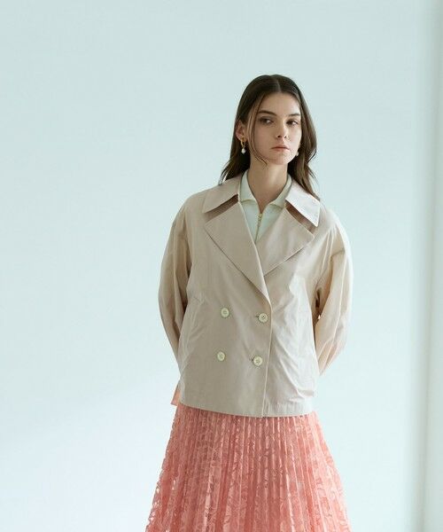 EPOCA / エポカ ノーカラージャケット | ライトメモリータフタ ショートトレンチコート | 詳細3