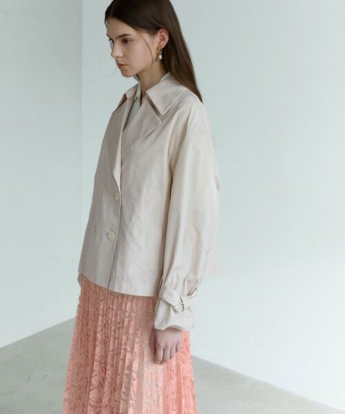 EPOCA / エポカ ノーカラージャケット | ライトメモリータフタ ショートトレンチコート | 詳細4