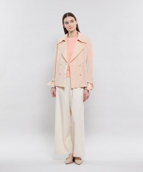 EPOCA / エポカ ノーカラージャケット | ライトメモリータフタ ショートトレンチコート | 詳細5