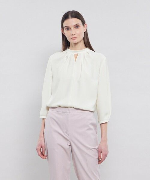 EPOCA / エポカ シャツ・ブラウス | ストレッチバックサテン スタンドカラーブラウス | 詳細11