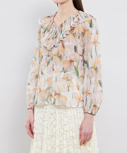 EPOCA / エポカ シャツ・ブラウス | ウォーターカラーフラワープリント ラッフルブラウス | 詳細5