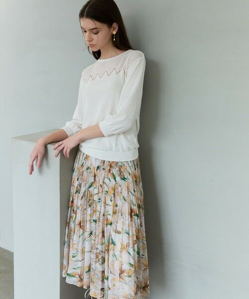 EPOCA / エポカ ロング・マキシ丈スカート | ウォーターカラーフラワープリント プリーツスカート | 詳細1