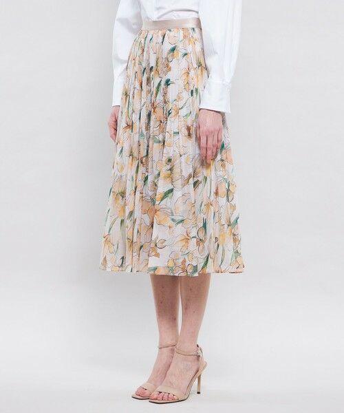 EPOCA THE SHOP バイカラー花柄ロングスカート36 エポカザ