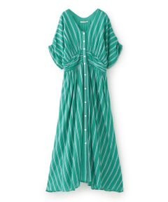 EPOCA / エポカ ロング・マキシ丈ワンピース | 【ne quittez pas】ストライプウエストギャザードレス《WEB＆EPOCA THE SHOP店舗限定》