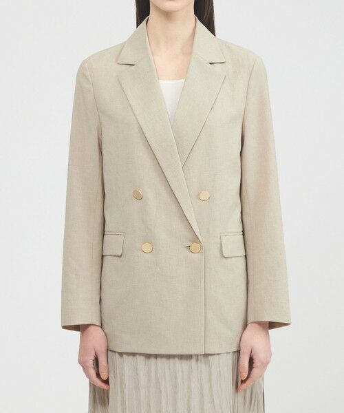 EPOCA / エポカ ノーカラージャケット | 【EPOCA STORIA】 ドライトロピカル ダブルブレストジャケット 《WEB&EPOCA THE SHOP店舗限定》 | 詳細4