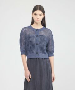 EPOCA / エポカ ニット・セーター | 【EPOCA STORIA】 グロッシーメッシュニット カーディガン 《WEB＆EPOCA THE SHOP店舗限定》