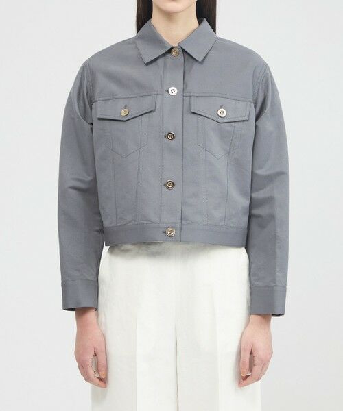 EPOCA / エポカ ノーカラージャケット | コットンペーパークロス ステンカラージャケット | 詳細6