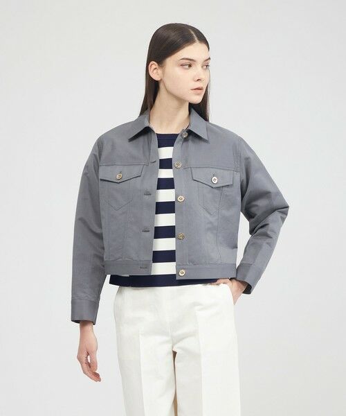 EPOCA / エポカ ノーカラージャケット | コットンペーパークロス ステンカラージャケット | 詳細15