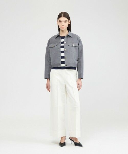 EPOCA / エポカ ノーカラージャケット | コットンペーパークロス ステンカラージャケット | 詳細4