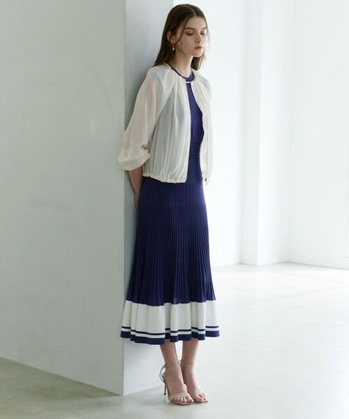 EPOCA / エポカ ノーカラージャケット | カラミメッシュ シアーライトブルゾン | 詳細1