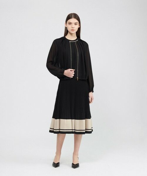 EPOCA / エポカ ノーカラージャケット | カラミメッシュ シアーライトブルゾン | 詳細4