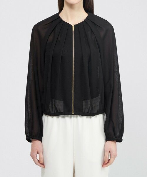 EPOCA / エポカ ノーカラージャケット | カラミメッシュ シアーライトブルゾン | 詳細5