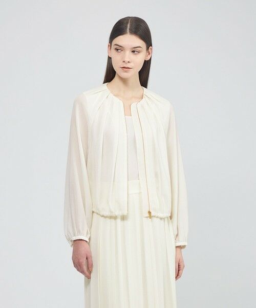 EPOCA / エポカ ノーカラージャケット | カラミメッシュ シアーライトブルゾン | 詳細11