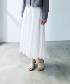 EPOCA / エポカ ロング・マキシ丈スカート | フィオーレエンブロイダリー タックフレアスカート