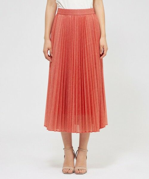 セール】 シアーデニムプリント プリーツスカート （ロング