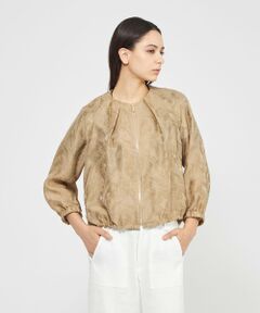 EPOCA / エポカ ノーカラージャケット | 【VERY NaVY2025年6月号掲載】シアージャカード ノーカラーブルゾン