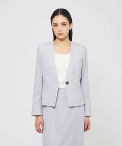 EPOCA / エポカ ノーカラージャケット | スラブストレッチ ノーカラージャケット