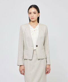 EPOCA / エポカ ノーカラージャケット | スラブストレッチ ノーカラージャケット