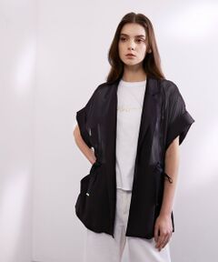 EPOCA / エポカ ノーカラージャケット | トリアセライトメッシュ ショートスリーブジャケット