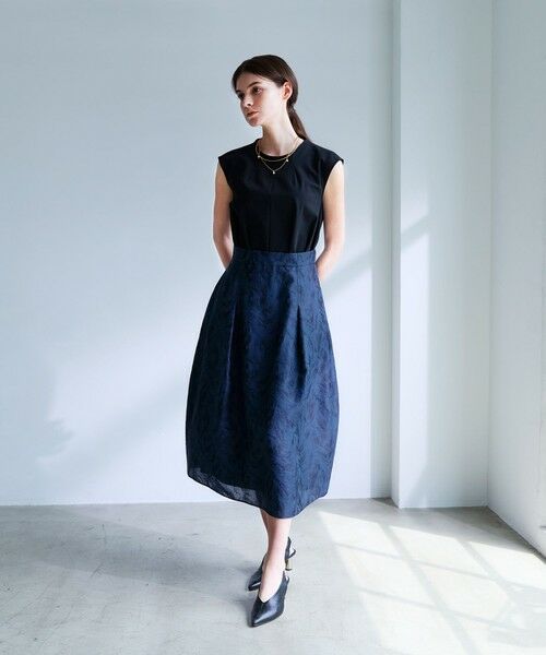 EPOCA / エポカ ロング・マキシ丈ワンピース | シアージャカード ドッキングドレス(ネイビー2)