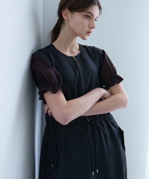 EPOCA / エポカ ロング・マキシ丈ワンピース | 【Lu TECS】シアーコンビ フレアドレス | 詳細1