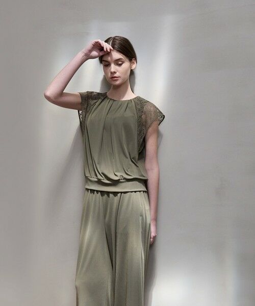 EPOCA / エポカ シャツ・ブラウス | トリアセテートジャージー レースコンビプルオーバー | 詳細1