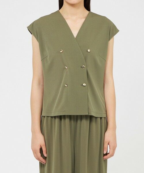 EPOCA / エポカ シャツ・ブラウス | トリアセテートジャージー ダブルブレストコンパクトジレ | 詳細3