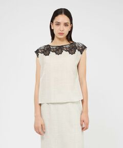 EPOCA / エポカ シャツ・ブラウス | バイカラーエンブロイダリー フレンチスリーブブラウス