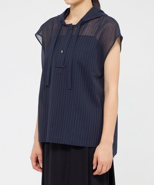 EPOCA / エポカ シャツ・ブラウス | シアーストライプ フーディーブラウス | 詳細7