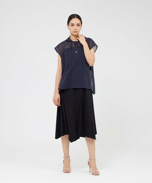 EPOCA / エポカ シャツ・ブラウス | シアーストライプ フーディーブラウス | 詳細5