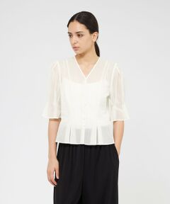 EPOCA / エポカ シャツ・ブラウス | シアーストライプ タックデザインブラウス